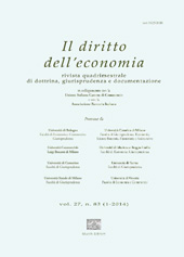 Fascicule, Il diritto dell'economia : 83, 1, 2014, Enrico Mucchi Editore