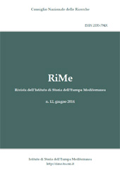 Issue, RiMe : rivista dell'lstituto di Storia dell'Europa Mediterranea : 12, 1, 2014, ISEM - Istituto di Storia dell'Europa Mediterranea