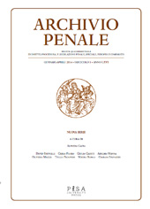 Revue, Archivio penale : rivista quadrimestrale di diritto, procedura e legislazione penale speciale, europea e comparata, Pisa University Press