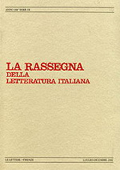 Fascículo, La rassegna della letteratura italiana : 118, 1, 2014, Le Lettere