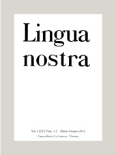 Heft, Lingua nostra : LXXV, 1/2, 2014, Le Lettere