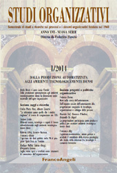 Fascicule, Studi organizzativi : XVI, 1, 2014, Franco Angeli
