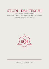 Heft, Studi danteschi : LXXIX, 2014, Le Lettere