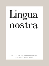 Heft, Lingua nostra : LXXV, 3/4, 2014, Le Lettere