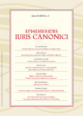 Fascículo, Ephemerides iuris canonici : 54, 1, 2014, Marcianum Press