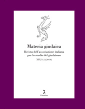 Issue, Materia giudaica : rivista dell'associazione italiana per lo studio del giudaismo : XIX, 2014, La Giuntina