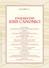 Fascicolo, Ephemerides iuris canonici : 54, 2, 2014, Marcianum Press