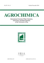 Heft, Agrochimica : International Journal of Plant Chemistry, Soil Science and Plant Nutrition of the University of Pisa : 58, 4, 2014, Pisa University Press