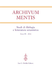 Fascicolo, Archivum mentis : studi di filologia e letteratura umanistica : III, 2014, L.S. Olschki