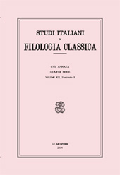 Fascicolo, Studi italiani di filologia classica : 1, 2014, Le Monnier