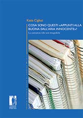 E-book, Cosa sono questi appunti alla buona dall'aria innocente? : la costruzione delle note etnografiche, Firenze University Press