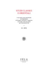 Article, Filone, Il De vita Mosis e le sue fonti, Pisa University Press