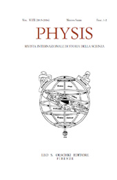 Fascicolo, Physis : rivista internazionale di storia della scienza : XLIX, 1/2, 2013/2014, L.S. Olschki