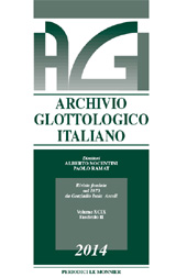 Issue, Archivio glottologico italiano : XCIX, 2, 2014, Le Monnier