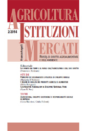 Fascicule, Agricoltura, istituzioni, mercati : rivista di diritto agroalimentare e dell'ambiente : 2, 2014, Franco Angeli