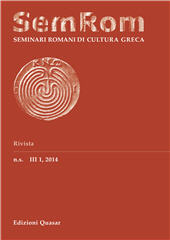 Fascicolo, Seminari romani di cultura greca : n.s. III, 1, 2014, Edizioni Quasar