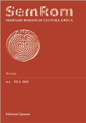Fascicolo, Seminari romani di cultura greca : n.s. III, 2, 2014, Edizioni Quasar