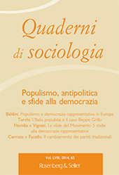 Fascicolo, Quaderni di sociologia : 65, 2, 2014, Rosenberg & Sellier
