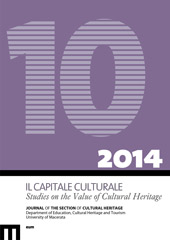 Fascicule, Il capitale culturale : studies on the value of cultural heritage : 10, 2, 2014, EUM-Edizioni Università di Macerata