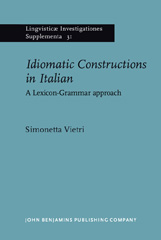eBook, Idiomatic Constructions in Italian, Vietri, Simonetta, John Benjamins Publishing Company