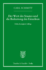 E-book, Der Wert des Staates und die Bedeutung des Einzelnen., Duncker & Humblot