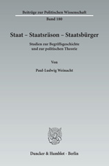 E-book, Staat - Staatsräson - Staatsbürger. : Studien zur Begriffsgeschichte und zur politischen Theorie., Duncker & Humblot