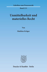 E-book, Unmittelbarkeit und materielles Recht., Duncker & Humblot