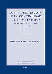 E-book, Sobre Duns Escoto y la continuidad de la metafísica : con un epílogo de gramática especulativa, EUNSA