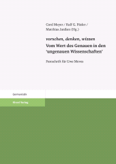 E-book, vorschen, denken, wizzen. Vom Wert des Genauen in den "ungenauen Wissenschaften" : Festschrift für Uwe Meves zum 14. Juni 2009, S. Hirzel Verlag GmbH