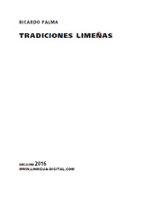 E-book, Tradiciones limeñas, Palma, Ricardo, Linkgua Ediciones