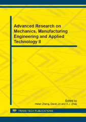 eBook, Advanced Research on Mechanics, Manufacturing Engineering and Applied Technology II, Trans Tech Publications Ltd