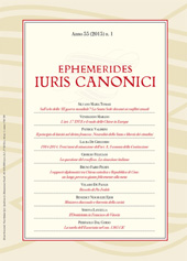 Fascicule, Ephemerides iuris canonici : 55, 1, 2015, Marcianum Press