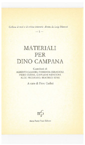 E-book, Materiali per Dino Campana, M. Pacini Fazzi