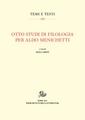 E-book, Otto studi di filologia per Aldo Menichetti, Edizioni di storia e letteratura