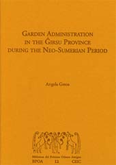 E-book, Garden administration in the Ĝirsu Province during the Neo-Sumerian period, Greco, Angela, CSIC, Consejo Superior de Investigaciones Científicas
