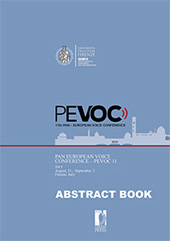eBook, Pan European Voice Conference abstract book : PEVOC 11 : August 31 - September 2, 2015, Firenze, Italy, Firenze University Press