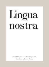 Issue, Lingua nostra : LXXVI, 1/2, 2015, Le Lettere