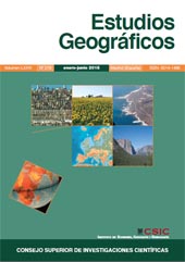 Issue, Estudios geográficos : LXXVI, 278, 1, 2015, CSIC, Consejo Superior de Investigaciones Científicas