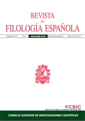 Fascículo, Revista de filología española : XCV, 1, 2015, CSIC, Consejo Superior de Investigaciones Científicas