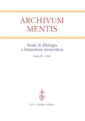 Heft, Archivum mentis : studi di filologia e letteratura umanistica : IV, 2015, L.S. Olschki