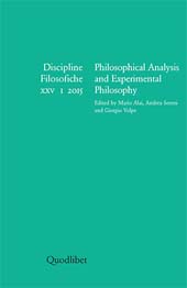 Fascicolo, Discipline filosofiche : XXV, 1, 2015, Quodlibet