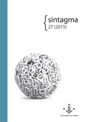 Issue, Sintagma : revista de lingüística : 27, 2015, Edicions de la Universitat de Lleida
