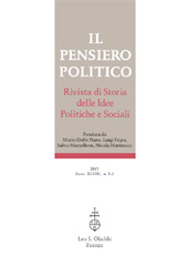 Fascículo, Il pensiero politico : rivista di storia delle idee politiche e sociali : XLVIII, 1/2, 2015, L.S. Olschki