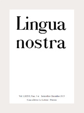 Issue, Lingua nostra : LXXVI, 3/4, 2015, Le Lettere