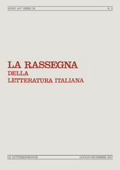 Fascicule, La rassegna della letteratura italiana : 119, 2, 2015, Le Lettere