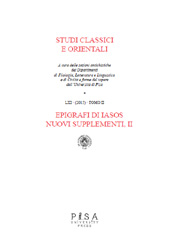 Issue, Studi classici e orientali : LXI, tomo II, 2015, Pisa University Press