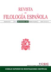 Issue, Revista de filología española : XCV, 2, 2015, CSIC, Consejo Superior de Investigaciones Científicas
