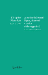 Fascicolo, Discipline filosofiche : XXV, 2, 2015, Quodlibet