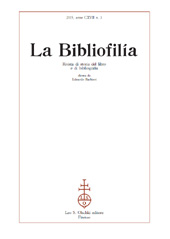 Issue, La bibliofilia : rivista di storia del libro e di bibliografia : CXVII, 3, 2015, L.S. Olschki