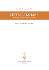 Issue, Lettere italiane : LXVII, 3, 2015, L.S. Olschki